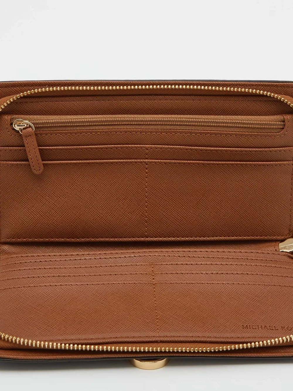 Michael Kors Brown Signature Coated Canvas Zip Around Wallet